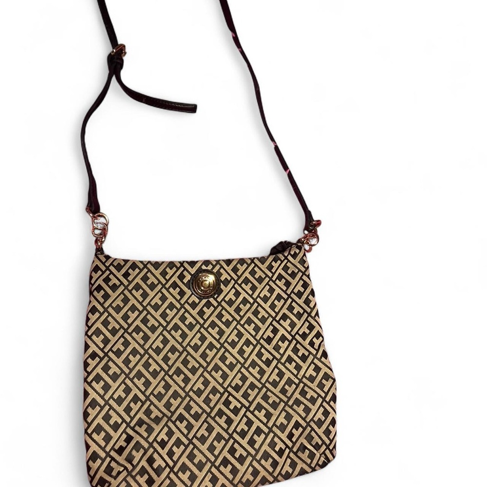 Tommy Hilfiger Patterned Tan Crossbody Bag